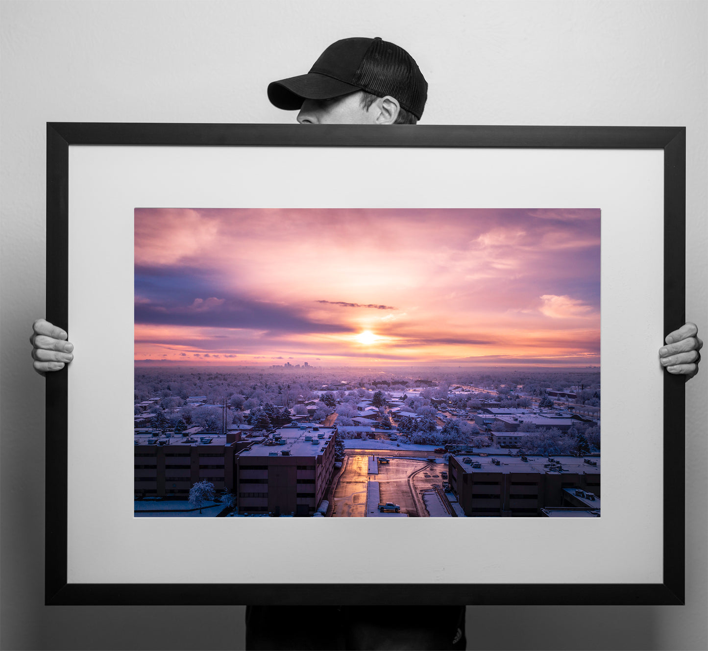 A March snowstorm leaves the Denver Metro Area covered in a wet blanket of snow mockup - Limited Edition Fine Art Print by Alber Photography