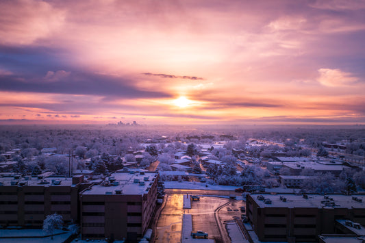 A March snowstorm leaves the Denver Metro Area covered in a wet blanket of snow - Limited Edition Fine Art Print by Alber Photography