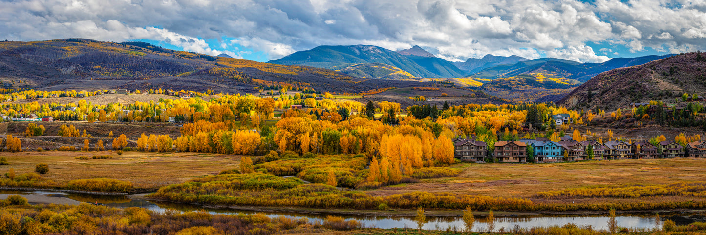 A stunning view of Avon, Colorado in the Fall - Limited Edition Fine Art Panorama Print by Alber Photography