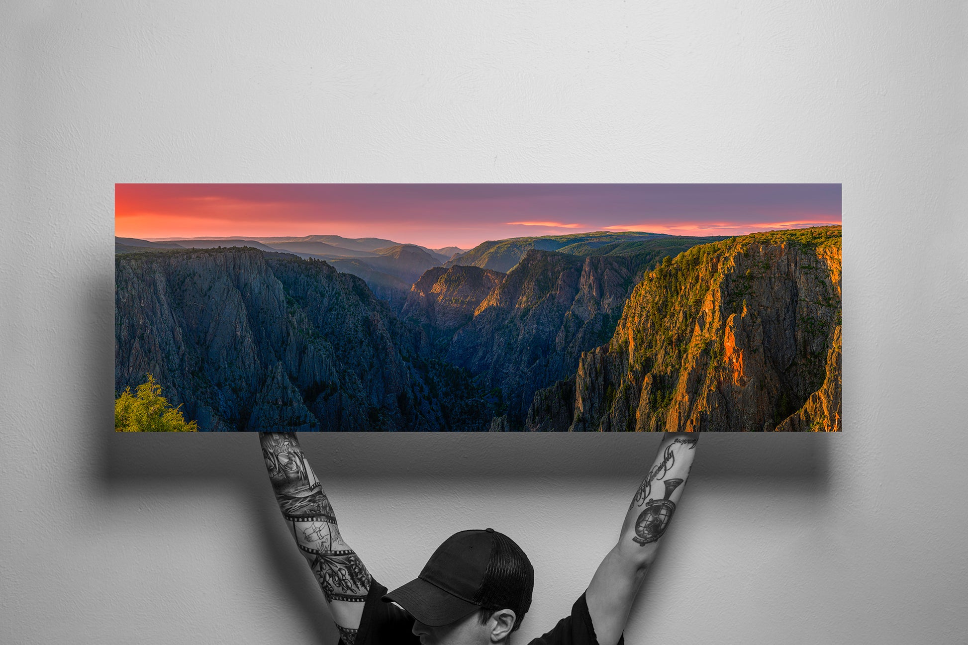 Sunrise Pulpit Rock Overlook in Black Canyon of the Gunnison National Park in Western Colorado mockup - Limited Edition Fine Art Panorama Print by Alber Photography